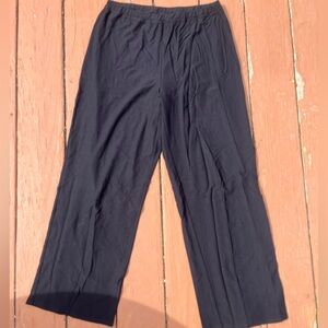 Eileen Fisher Black Knit Wide-Leg Trousers